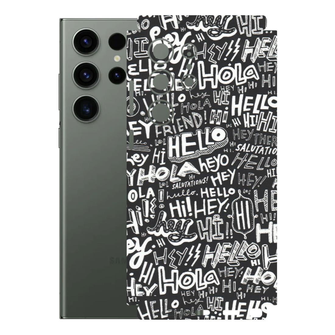 Samsung A/S Series Phone Skins (All Models) - Hi Hello Doodles - Matte Finish (M-25) Samsung Galaxy S23 Ultra (5G)