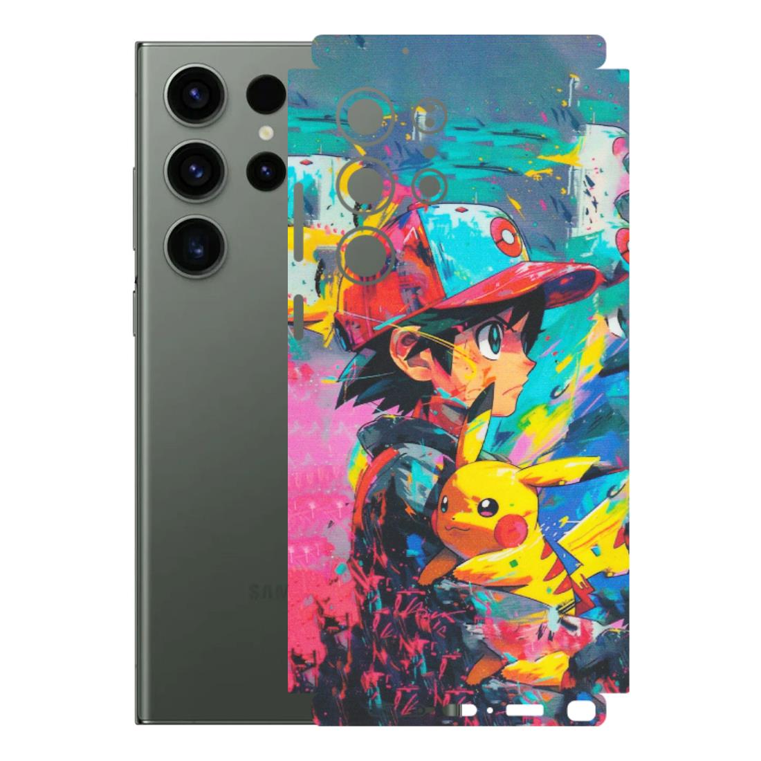 Samsung A/S Series Phone Skins (All Models) - Ash & Pikachu - Matte Finish (M-26) Samsung Galaxy S23 Ultra (5G)
