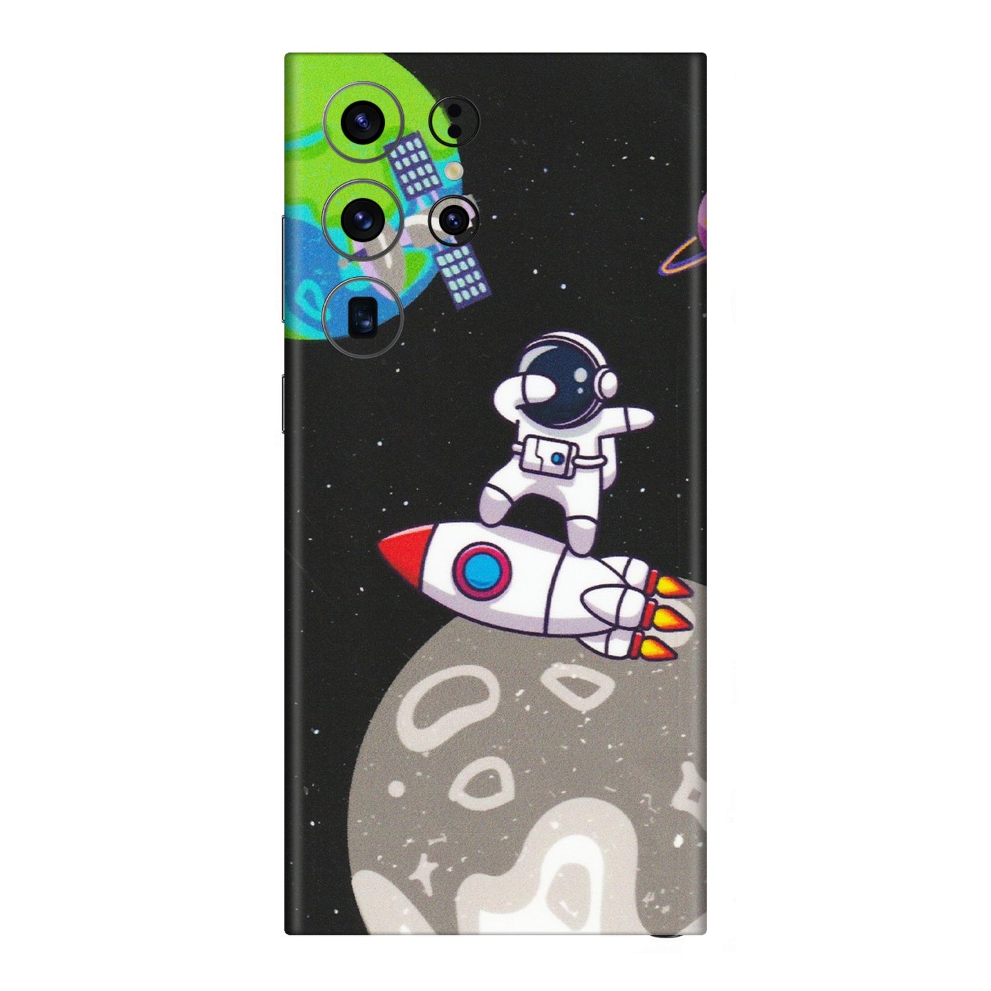 Samsung A/S Series Phone Skins (All Models) - Astronaut Vibing Toon Running - Matte Finish (M-39) Samsung Galaxy S23 Ultra (5G)