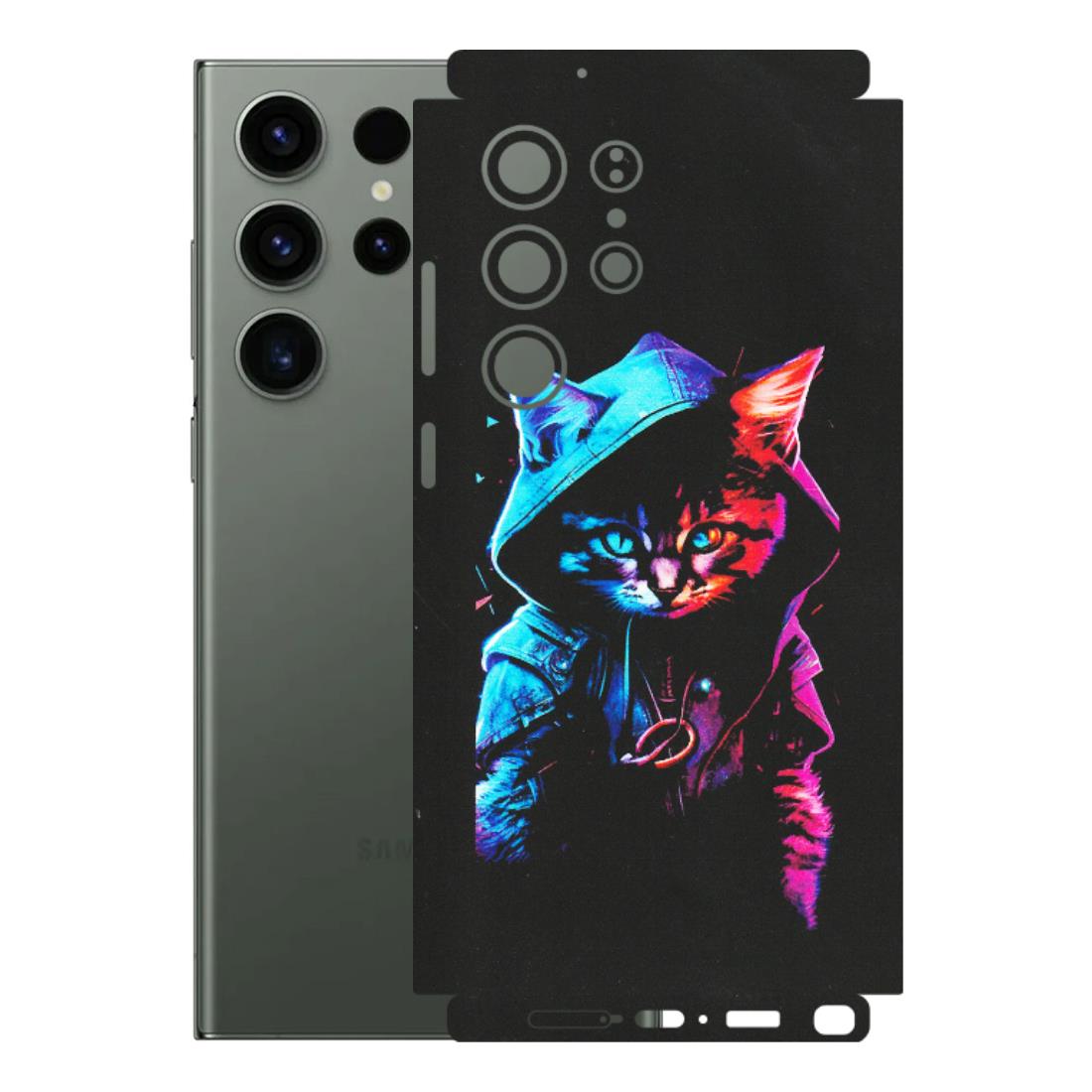 Samsung A/S Series Phone Skins (All Models) - Cyberpunk Cat - Matte Finish (M-45) Samsung Galaxy S23 Ultra (5G)