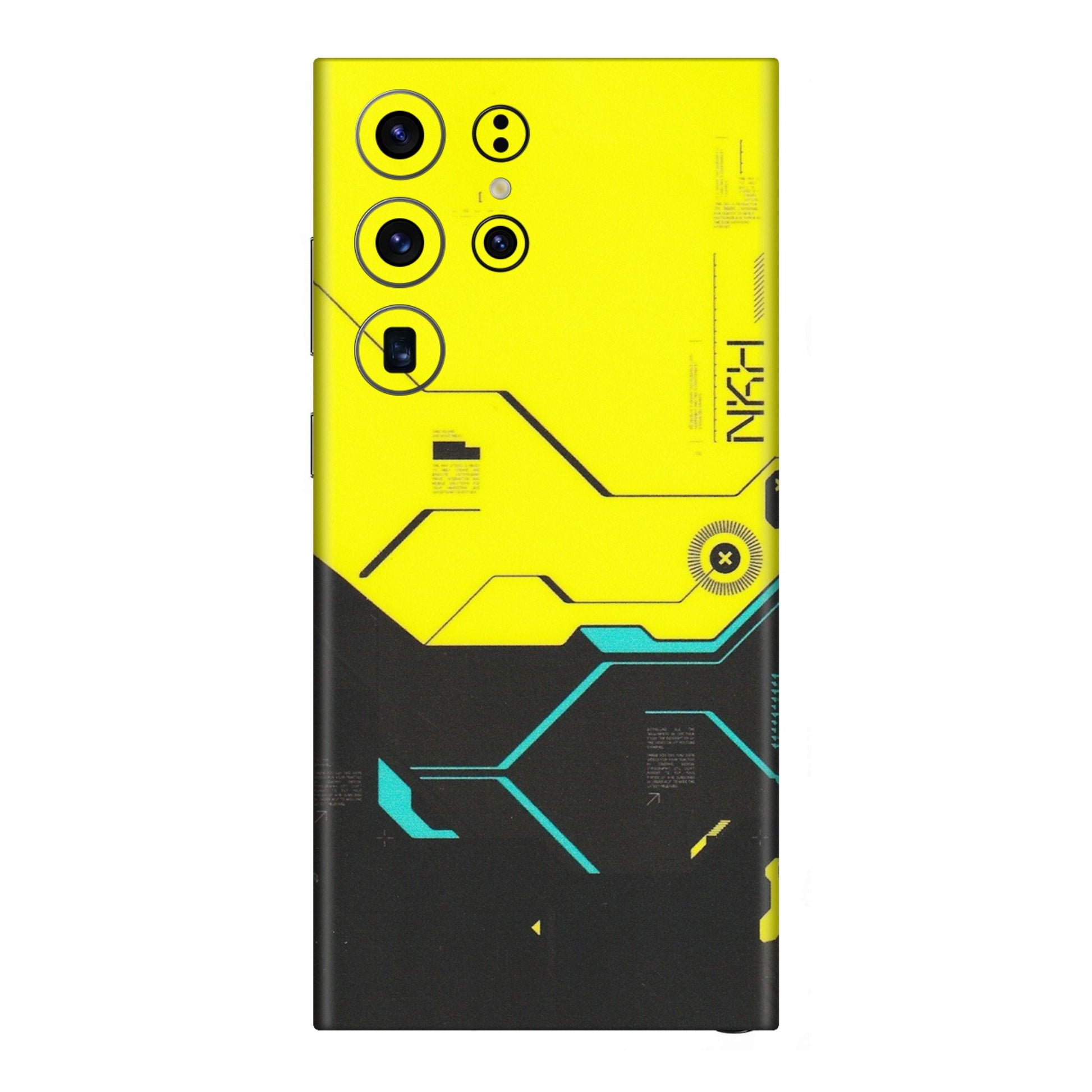 Samsung A/S Series Phone Skins (All Models) - Black Yellow Technica - Matte Finish (M-53) Samsung Galaxy S23 Ultra (5G)