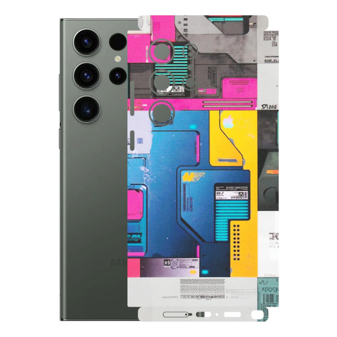 Samsung A/S Series Phone Skins (All Models) - Colourfull Motherboard Internals - Matte Finish (M-55) Samsung Galaxy S23 Ultra (5G)