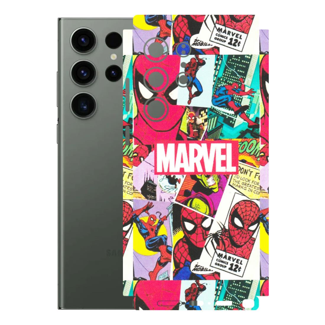 Samsung A/S Series Phone Skins (All Models) - Marvel Comic Spiderman Grafitti - Matte Finish (M-72) Samsung Galaxy S23 Ultra (5G)