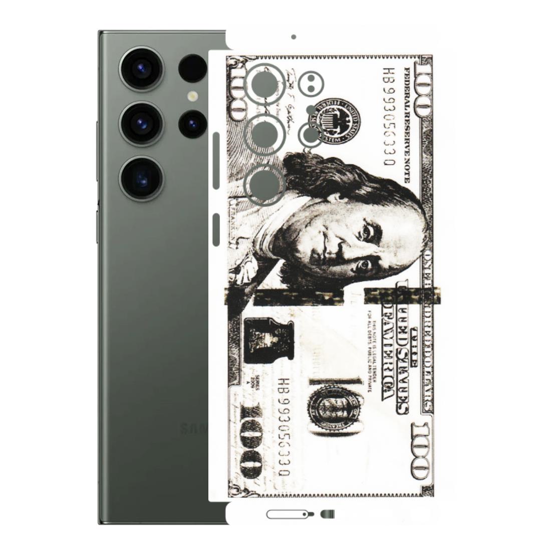 Samsung A/S Series Phone Skins (All Models) - 100 Dollar Currency - Transparent Finish (T-01) Samsung Galaxy S23 Ultra (5G)