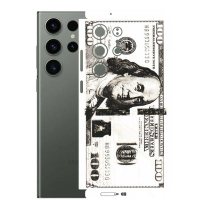Samsung A/S Series Phone Skins (All Models) - 100 Dollar Currency - Transparent Finish (T-01) Samsung Galaxy S23 Ultra (5G)