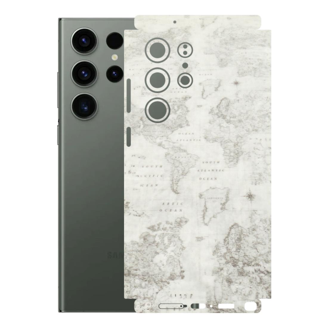 Samsung A/S Series Phone Skins (All Models) - World Travel Map - Transparent Finish (T-04) Samsung Galaxy S23 Ultra (5G)