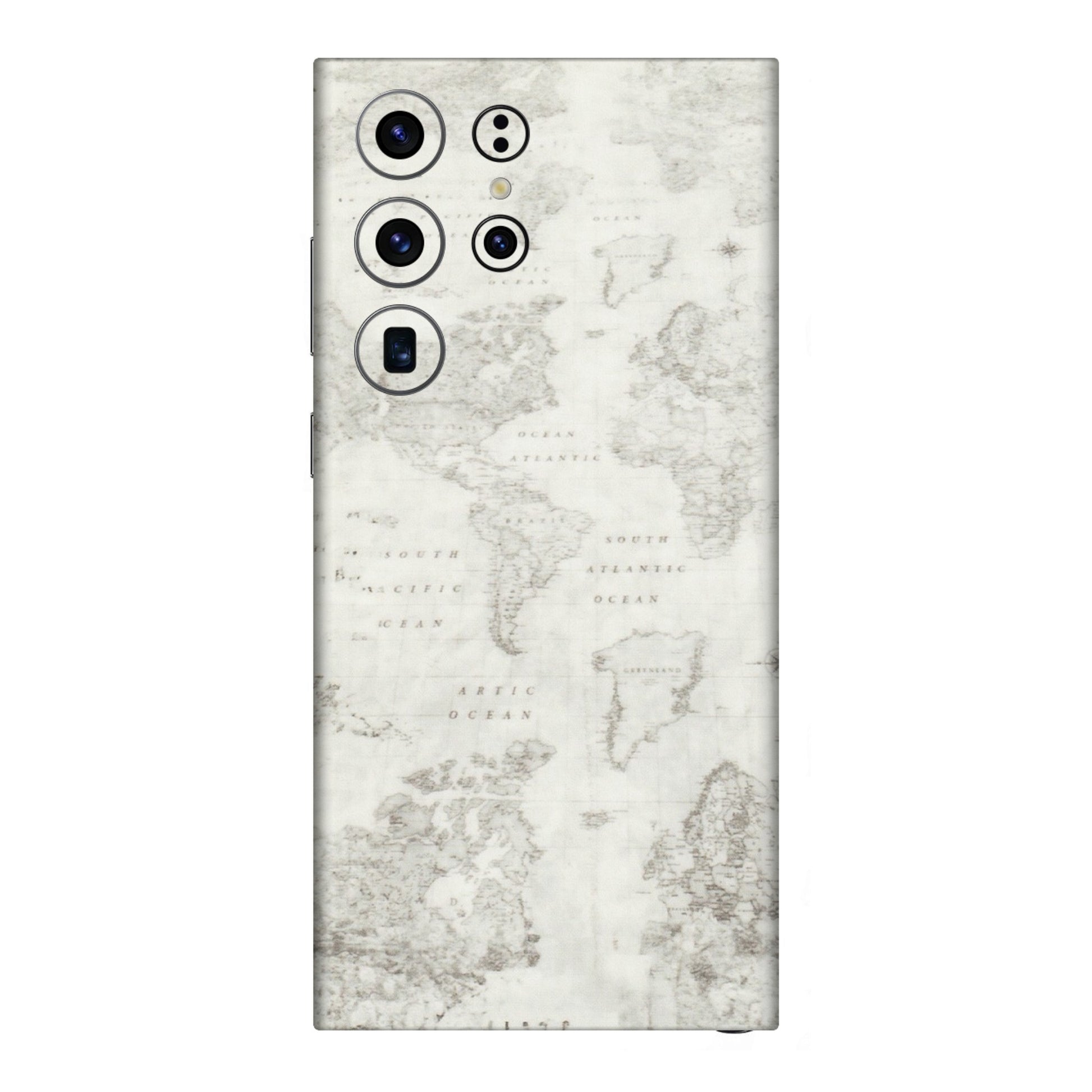 Samsung A/S Series Phone Skins (All Models) - World Travel Map - Transparent Finish (T-04) Samsung Galaxy S23 Ultra (5G)