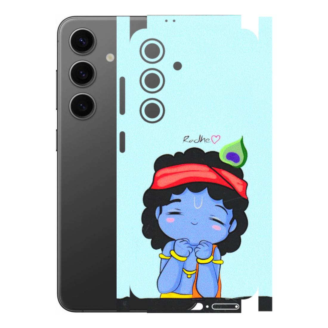 Samsung A/S Series Phone Skins (All Models) - Radhe Radhe Cute Toon - 3D Embossed Finish (L-05) Samsung Galaxy S24 (5G)