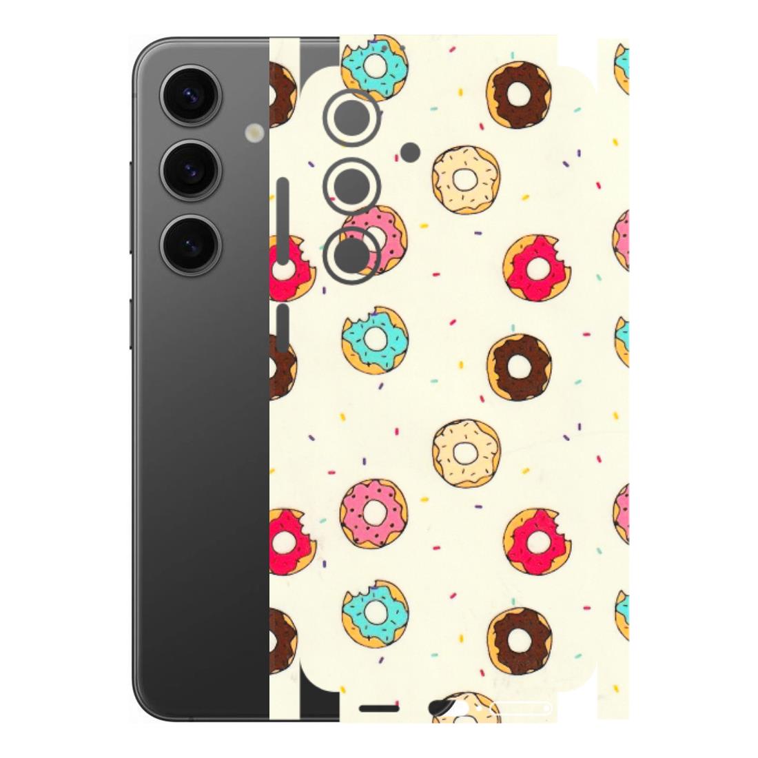 Samsung A/S Series Phone Skins (All Models) - Mini Donuts Doodle Art - 3D Embossed Finish (L-122) Samsung Galaxy S24 (5G)