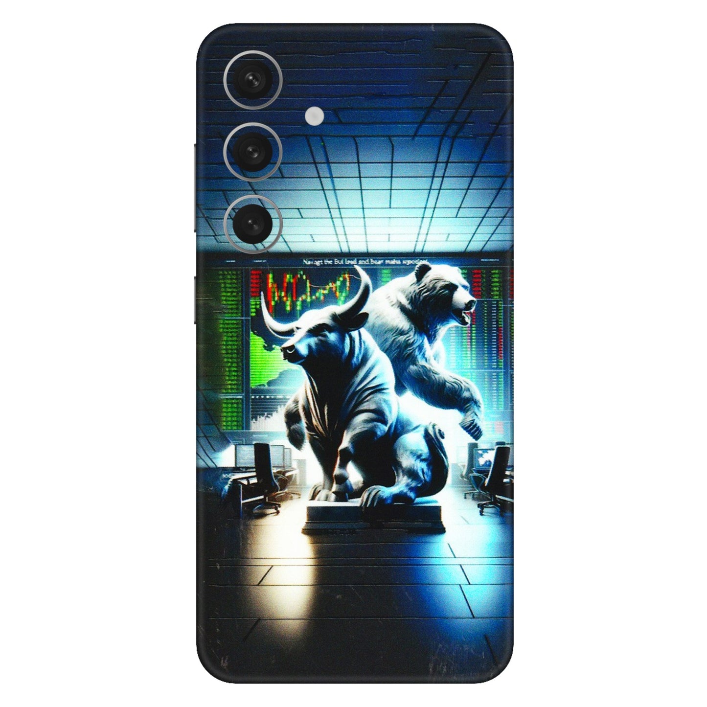 Samsung A/S Series Phone Skins (All Models) - Stock Market Sensex Bear vs Bulls - 3D Embossed Finish (L-15) Samsung Galaxy S24 (5G)