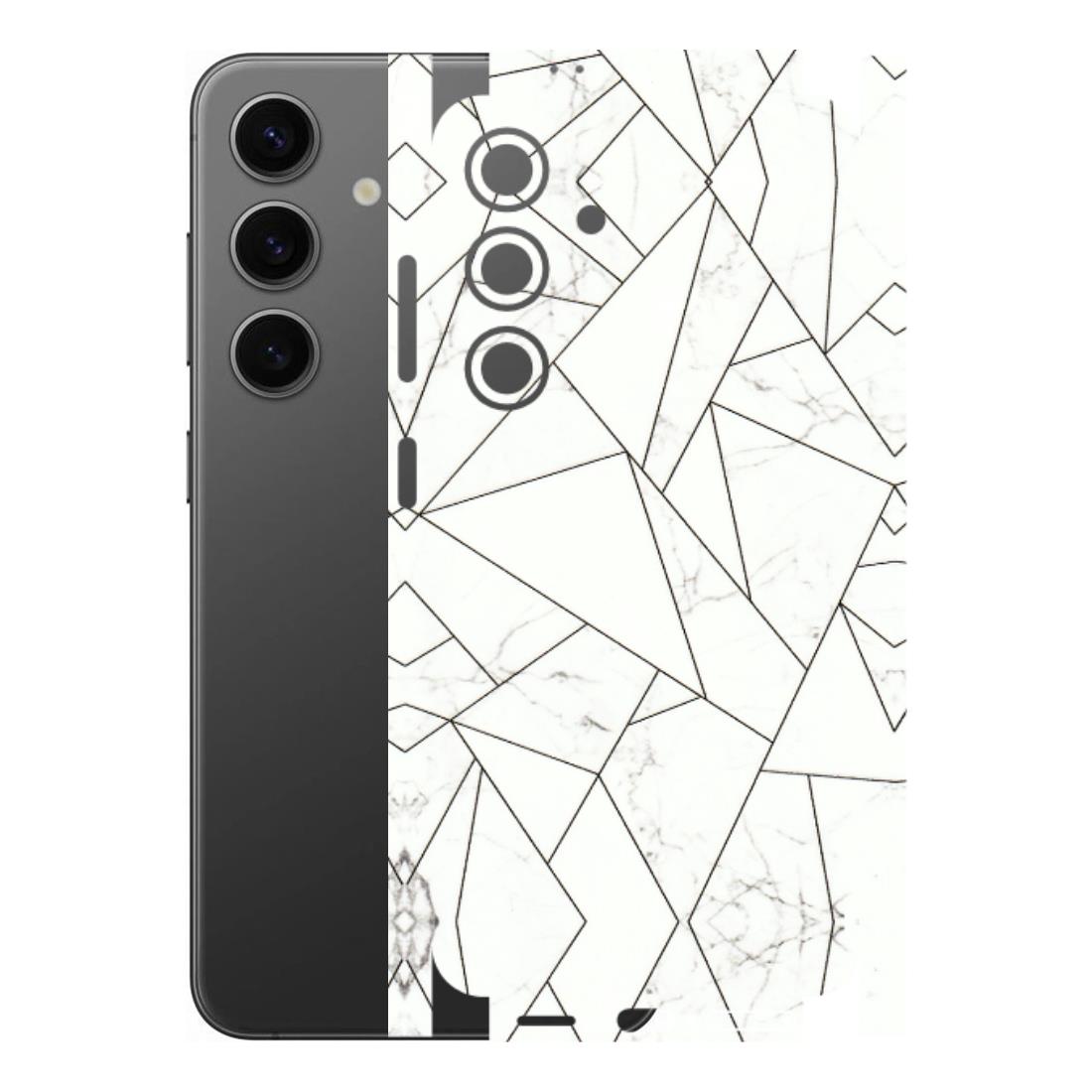 Samsung A/S Series Phone Skins (All Models) - Luxury White Marble Effect - 3D Embossed Finish (L-168) Samsung Galaxy S24 (5G)