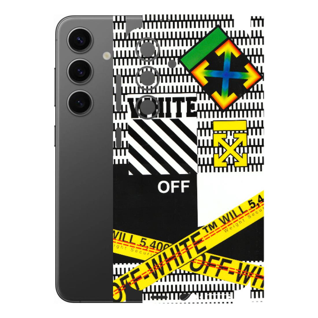 Samsung A/S Series Phone Skins (All Models) - White Off Abstract - 3D Embossed Finish (L-172) Samsung Galaxy S24 (5G)