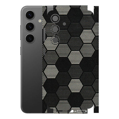 Samsung A/S Series Phone Skins (All Models) - Black & White Dotted Honeycomb Texture - 3D Embossed Finish (L-202) Samsung Galaxy S24 (5G)