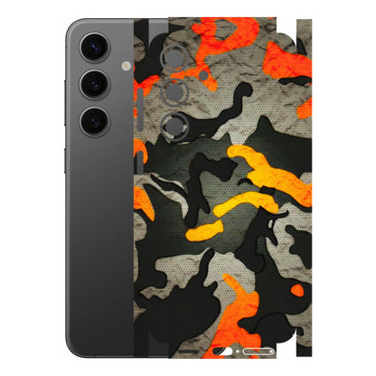 Samsung A/S Series Phone Skins (All Models) - Orange Camouflage - 3D Embossed Finish (L-204) Samsung Galaxy S24 (5G)