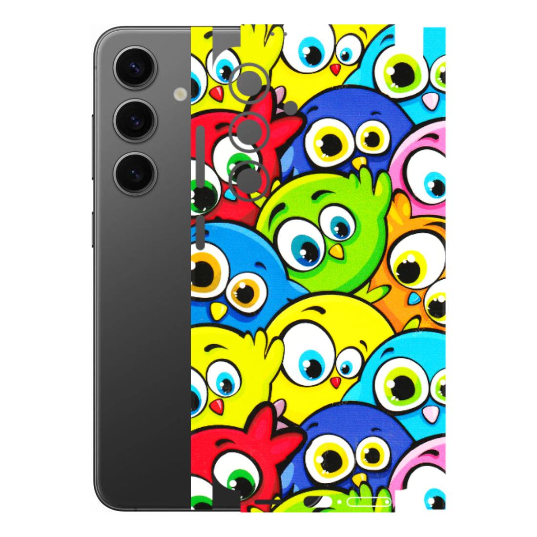 Samsung A/S Series Phone Skins (All Models) - Cute Fluffy Birds - 3D Embossed Finish (L-213) Samsung Galaxy S24 (5G)