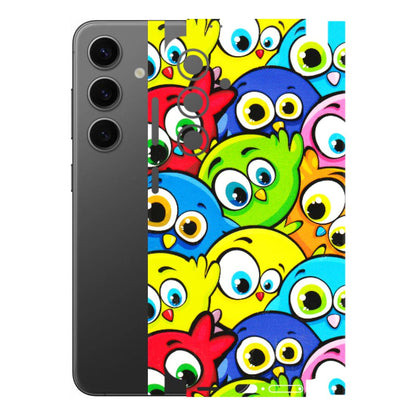 Samsung A/S Series Phone Skins (All Models) - Cute Fluffy Birds - 3D Embossed Finish (L-213) Samsung Galaxy S24 (5G)