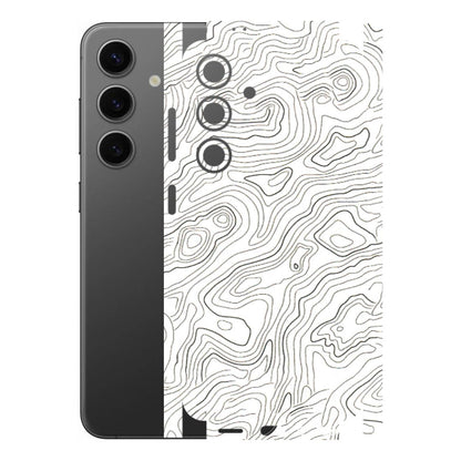 Samsung A/S Series Phone Skins (All Models) - White Black Swirls - 3D Embossed Finish (L-219) Samsung Galaxy S24 (5G)