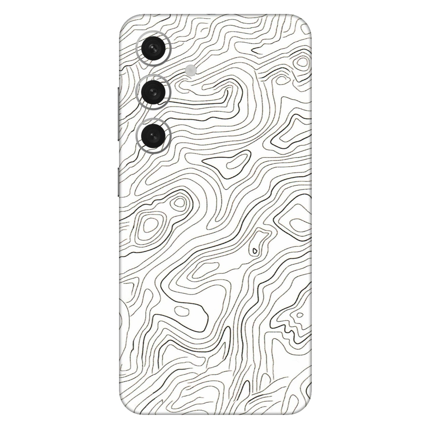 Samsung A/S Series Phone Skins (All Models) - White Black Swirls - 3D Embossed Finish (L-219) Samsung Galaxy S24 (5G)