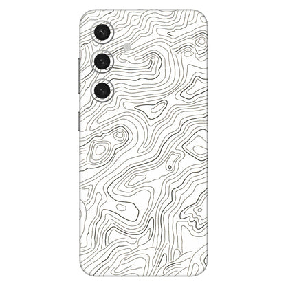 Samsung A/S Series Phone Skins (All Models) - White Black Swirls - 3D Embossed Finish (L-219) Samsung Galaxy S24 (5G)
