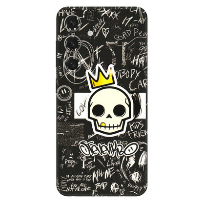 Samsung A/S Series Phone Skins (All Models) - Funny Skull Black Chalk Grafitti - 3D Embossed Finish (L-22) Samsung Galaxy S24 (5G)