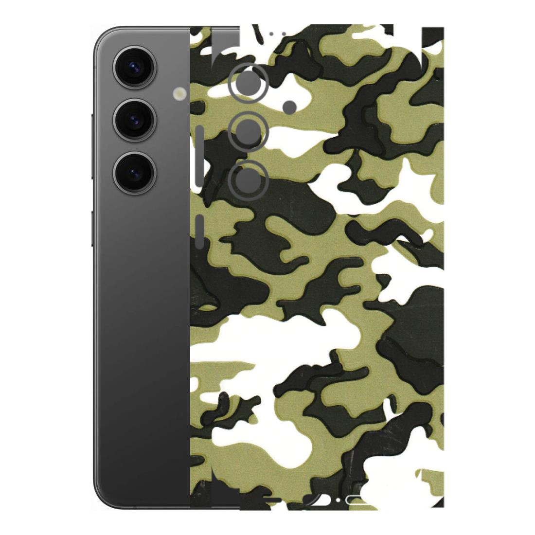 Samsung A/S Series Phone Skins (All Models) - Camouflages White And Green - 3D Embossed Finish (L-243) Samsung Galaxy S24 (5G)