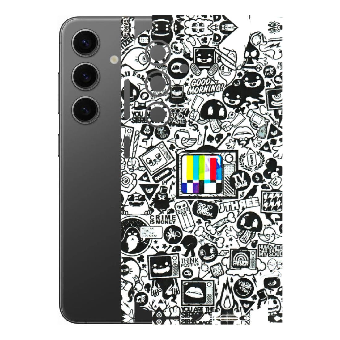Samsung A/S Series Phone Skins (All Models) - Doodles Positive Art - 3D Embossed Finish (L-263) Samsung Galaxy S24 (5G)