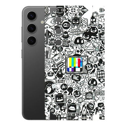 Samsung A/S Series Phone Skins (All Models) - Doodles Positive Art - 3D Embossed Finish (L-263) Samsung Galaxy S24 (5G)