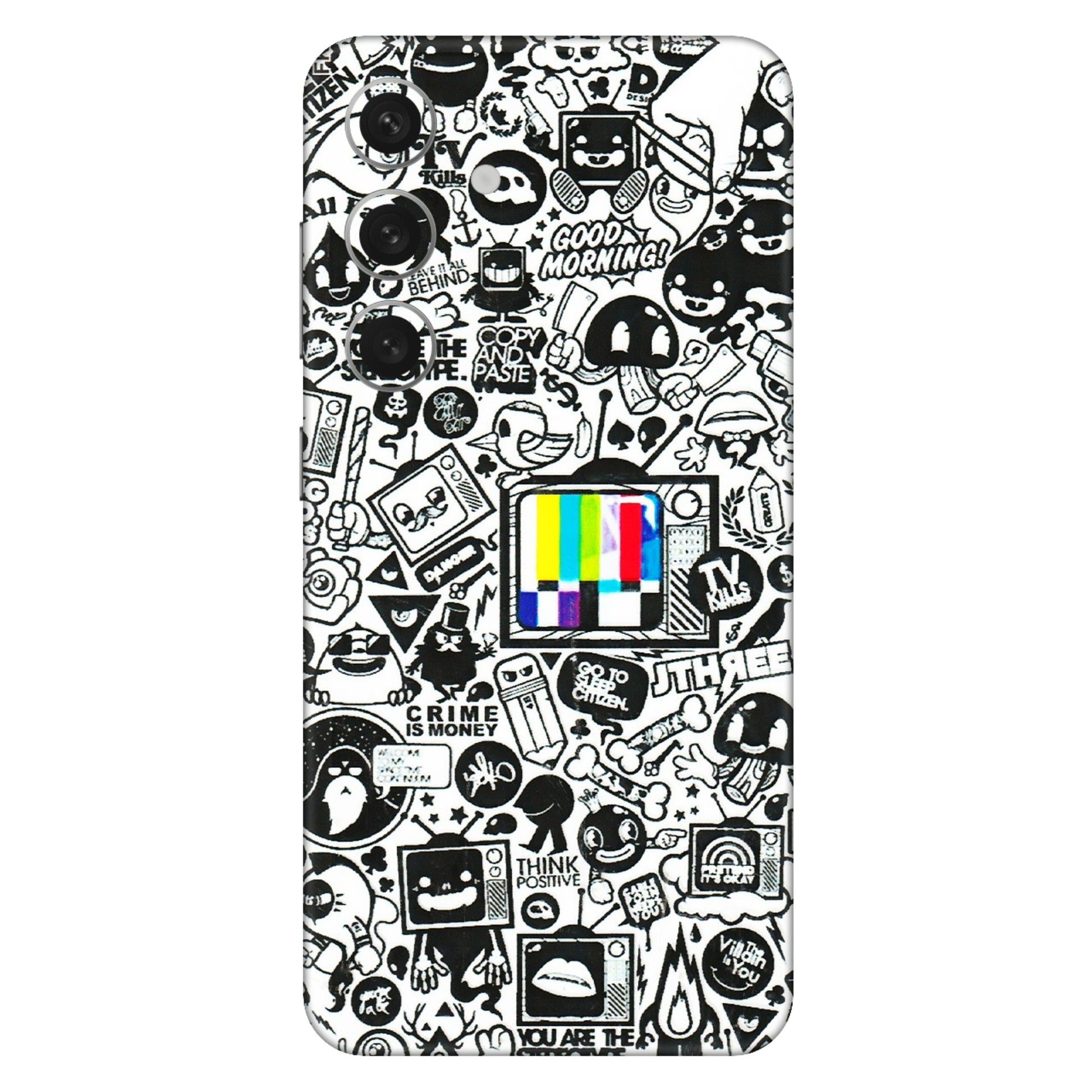 Samsung A/S Series Phone Skins (All Models) - Doodles Positive Art - 3D Embossed Finish (L-263) Samsung Galaxy S24 (5G)