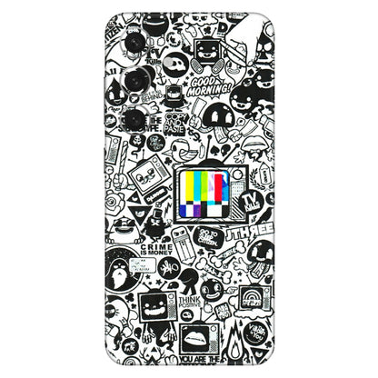 Samsung A/S Series Phone Skins (All Models) - Doodles Positive Art - 3D Embossed Finish (L-263) Samsung Galaxy S24 (5G)