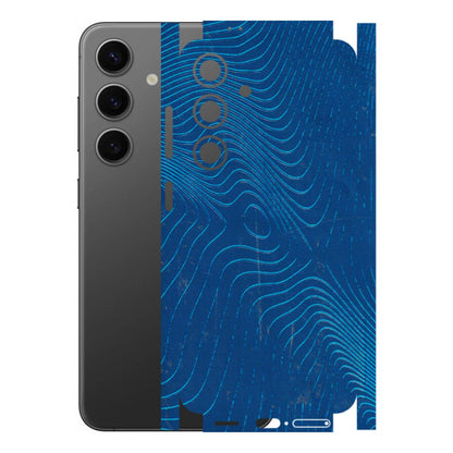 Samsung A/S Series Phone Skins (All Models) - Abstract Blue Line Map - 3D Embossed Finish (L-272) Samsung Galaxy S24 (5G)