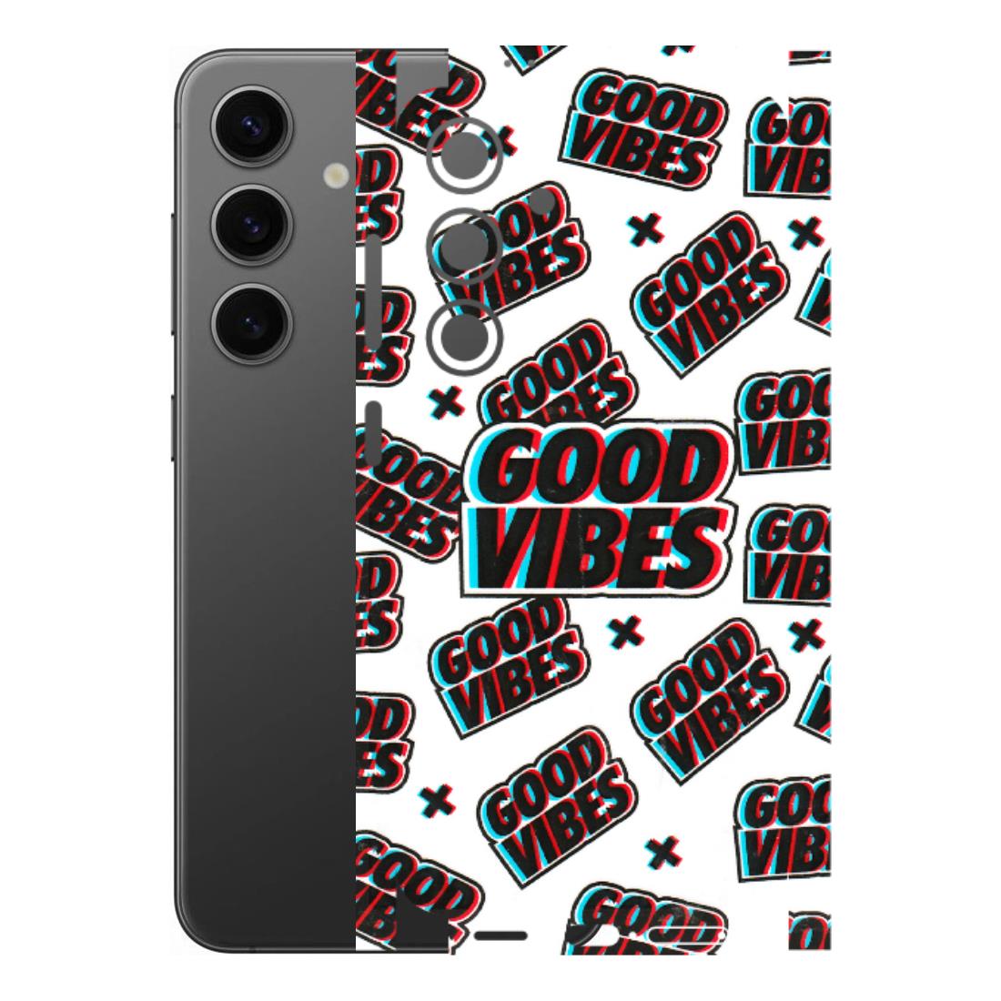 Samsung A/S Series Phone Skins (All Models) - Good Vibes - 3D Embossed Finish (L-282) Samsung Galaxy S24 (5G)