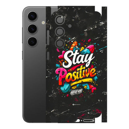 Samsung A/S Series Phone Skins (All Models) - Stay Positive Black - 3D Embossed Finish (L-31) Samsung Galaxy S24 (5G)