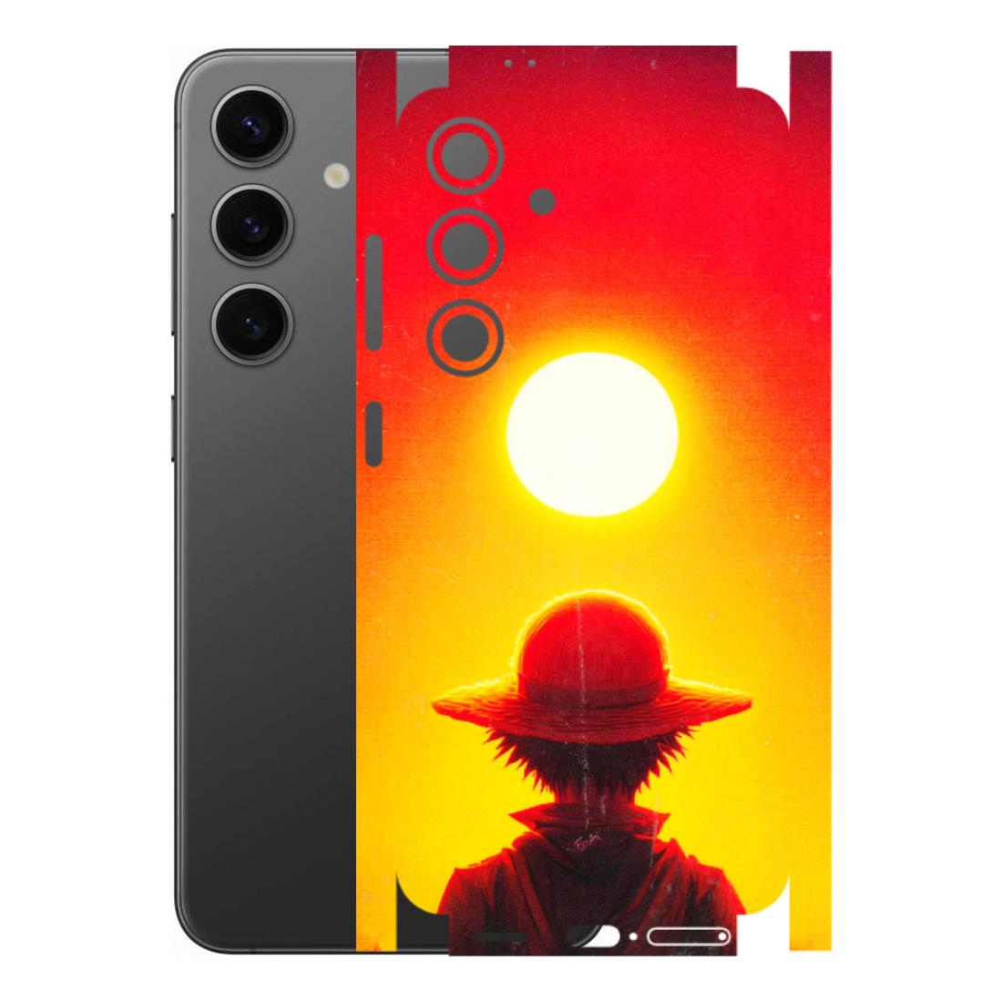 Samsung A/S Series Phone Skins (All Models) - Cool Sunset With Monkey D.Luffy Anime - 3D Embossed Finish (L-329) Samsung Galaxy S24 (5G)