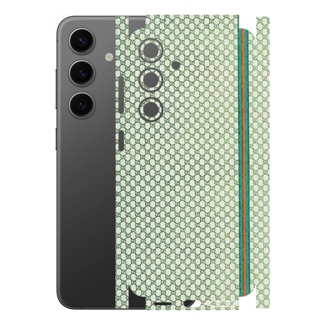 Samsung A/S Series Phone Skins (All Models) - Gucci Fabric Pattern - 3D Embossed Finish (L-73) Samsung Galaxy S24 (5G)