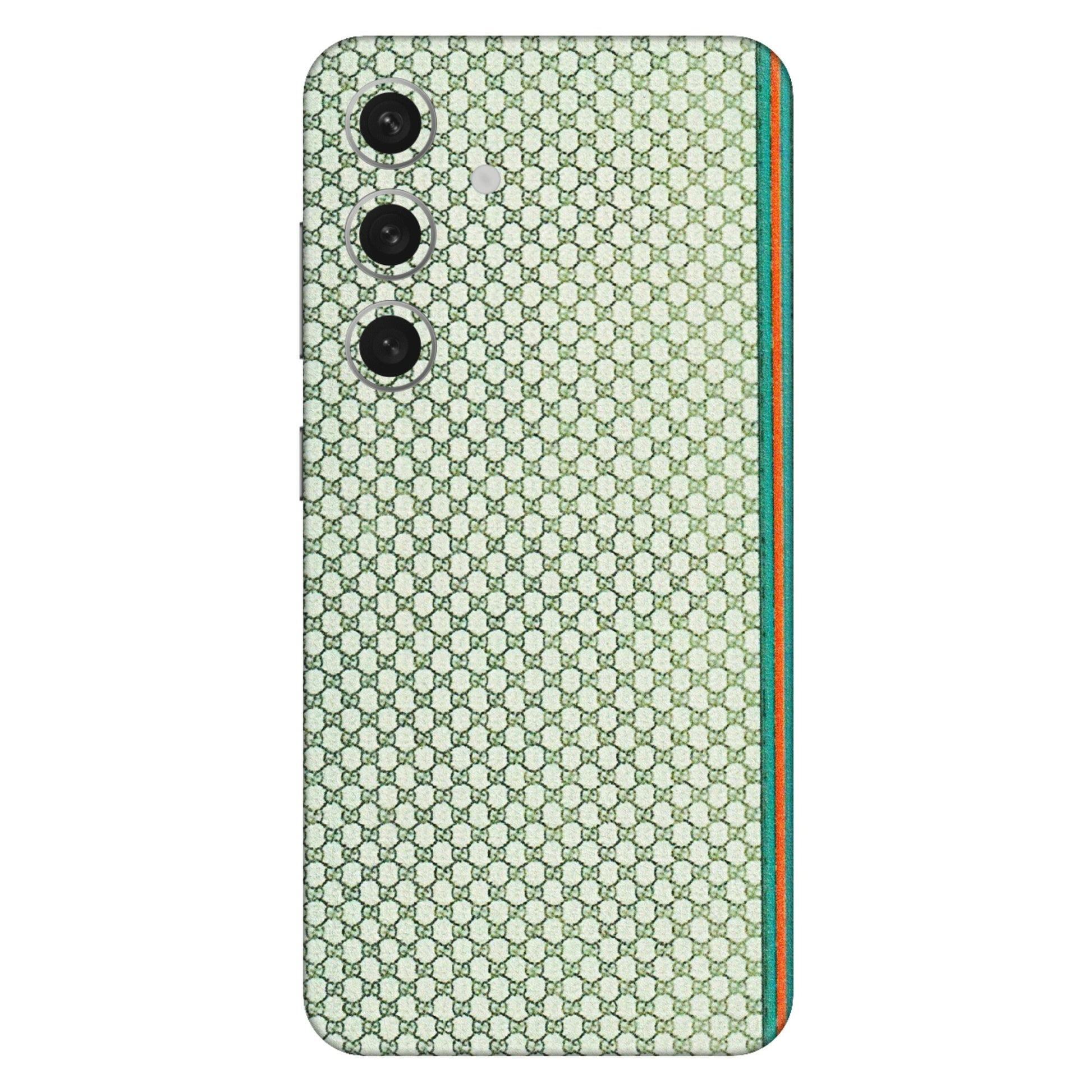 Samsung A/S Series Phone Skins (All Models) - Gucci Fabric Pattern - 3D Embossed Finish (L-73) Samsung Galaxy S24 (5G)
