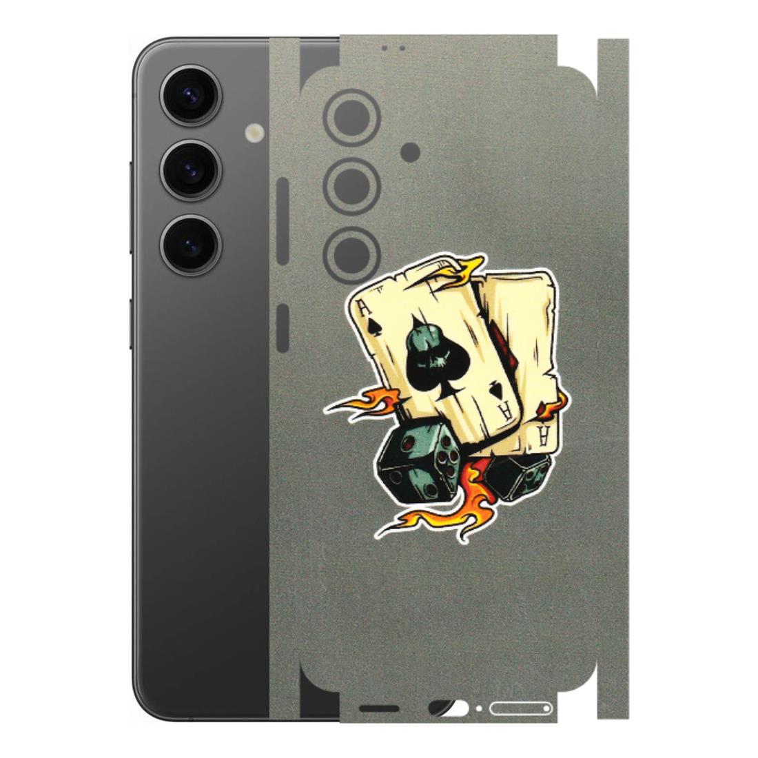 Samsung A/S Series Phone Skins (All Models) - Grey Cards Of Ace - 3D Embossed Finish (L-77) Samsung Galaxy S24 (5G)