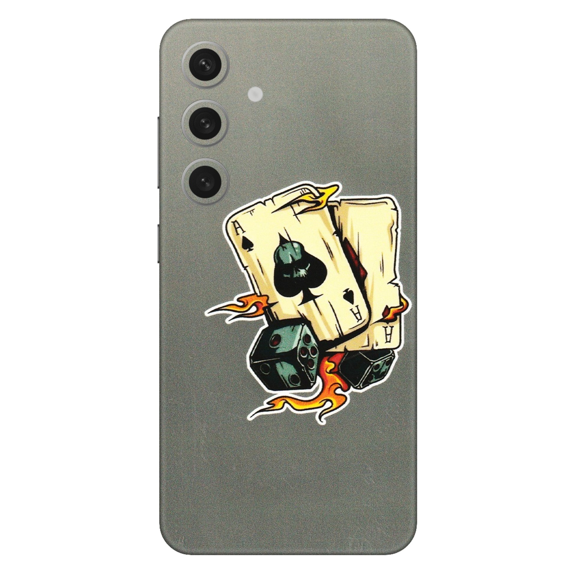 Samsung A/S Series Phone Skins (All Models) - Grey Cards Of Ace - 3D Embossed Finish (L-77) Samsung Galaxy S24 (5G)