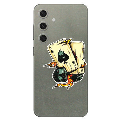 Samsung A/S Series Phone Skins (All Models) - Grey Cards Of Ace - 3D Embossed Finish (L-77) Samsung Galaxy S24 (5G)