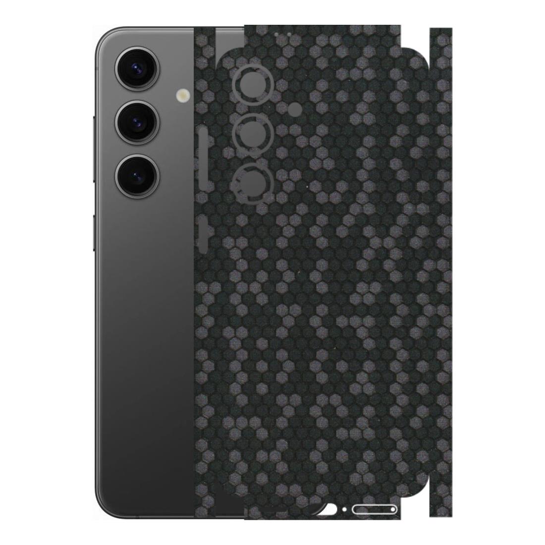 Samsung A/S Series Phone Skins (All Models) - Black Grey Honeycomb Sober - 3D Embossed Finish (L-85) Samsung Galaxy S24 (5G)