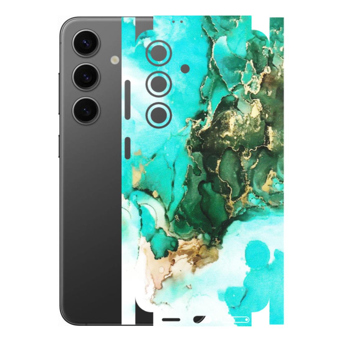 Samsung A/S Series Phone Skins (All Models) - The Blue Gold Marble - Matte Finish (M-124) Samsung Galaxy S24 (5G)