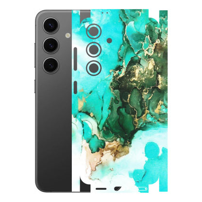 Samsung A/S Series Phone Skins (All Models) - The Blue Gold Marble - Matte Finish (M-124) Samsung Galaxy S24 (5G)