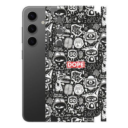 Samsung A/S Series Phone Skins (All Models) - Dope Stay Classy Black Doodles - Matte Finish (M-126) Samsung Galaxy S24 (5G)