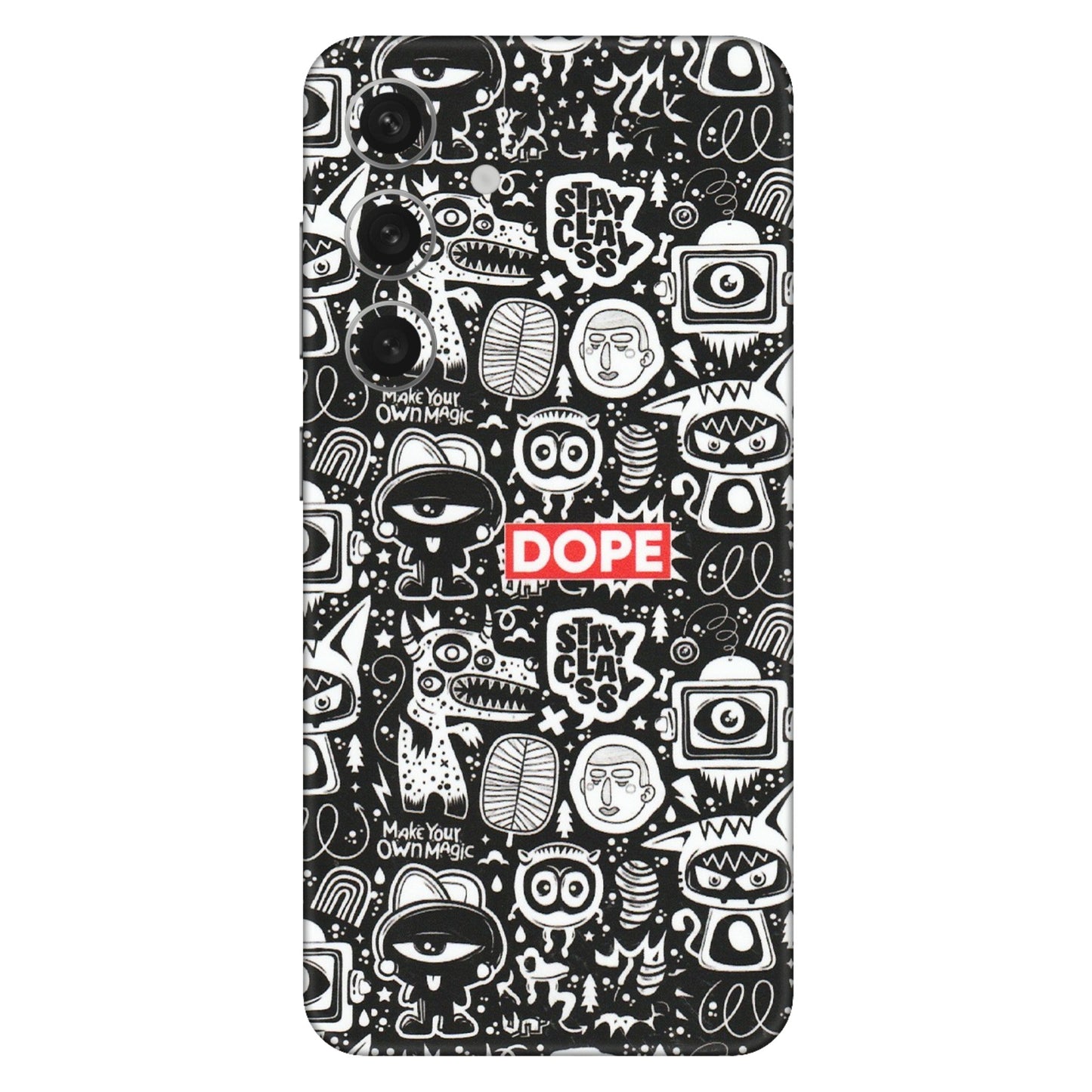 Samsung A/S Series Phone Skins (All Models) - Dope Stay Classy Black Doodles - Matte Finish (M-126) Samsung Galaxy S24 (5G)