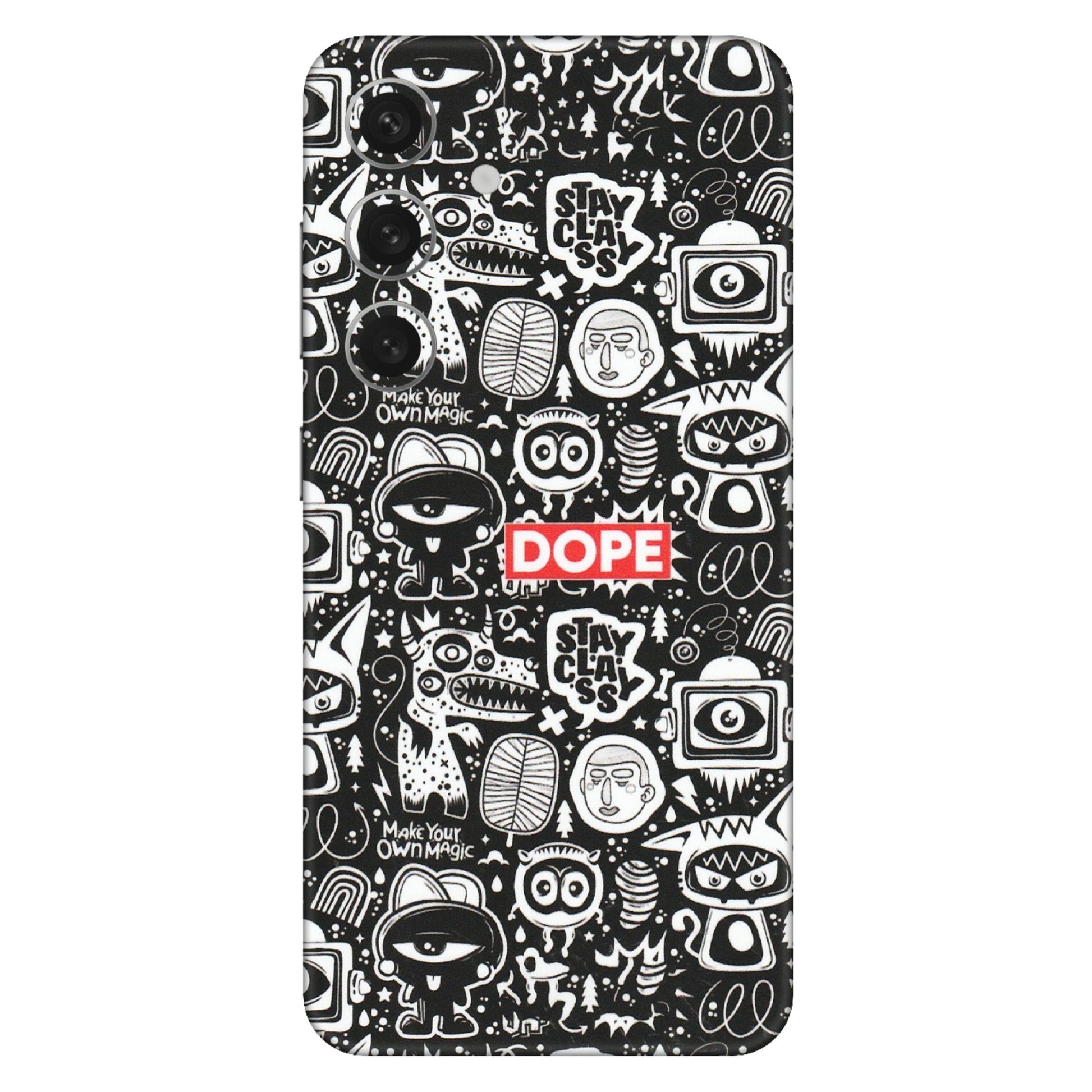 Samsung A/S Series Phone Skins (All Models) - Dope Stay Classy Black Doodles - Matte Finish (M-126) Samsung Galaxy S24 (5G)