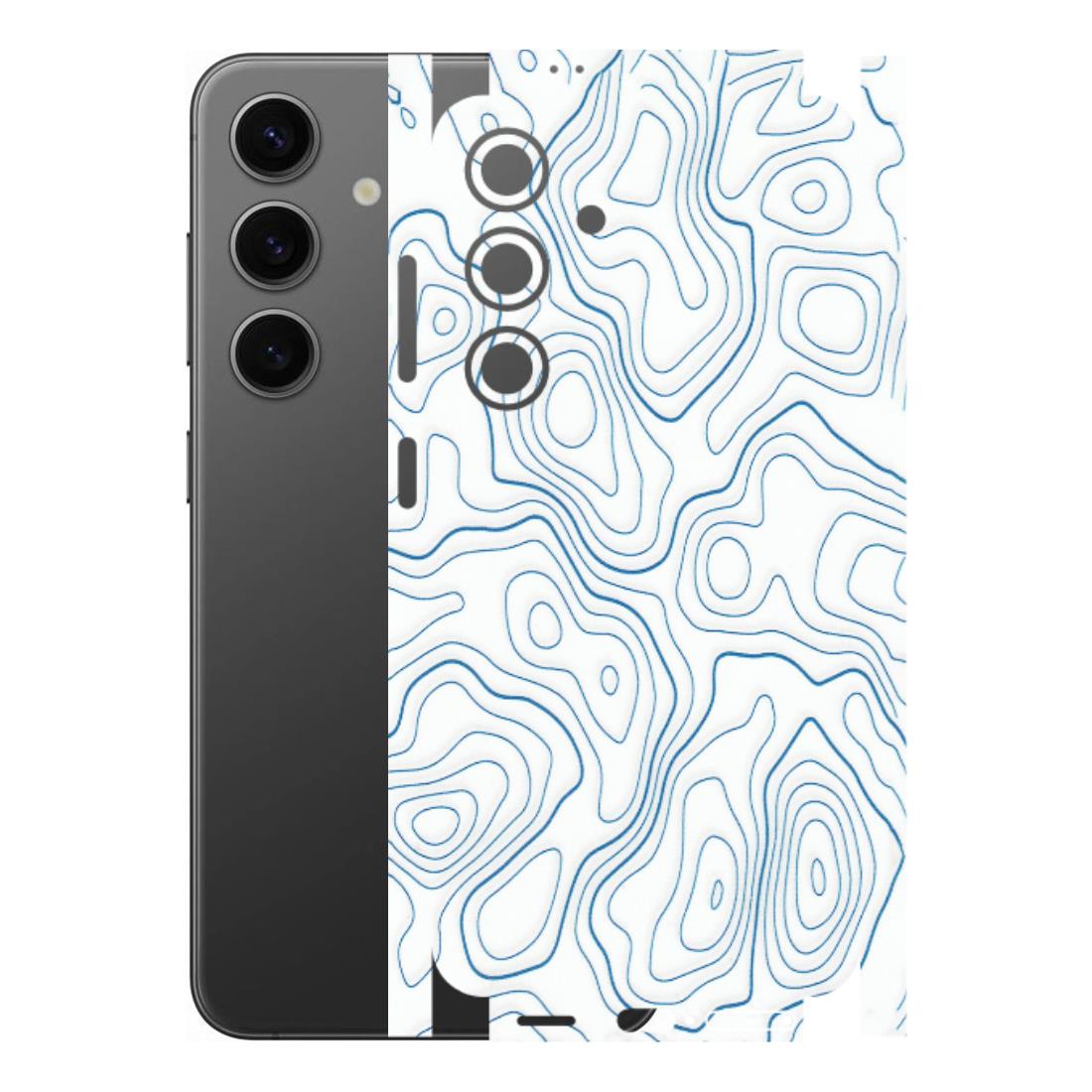 Samsung A/S Series Phone Skins (All Models) - Blue And White Swirls - Matte Finish (M-139) Samsung Galaxy S24 (5G)