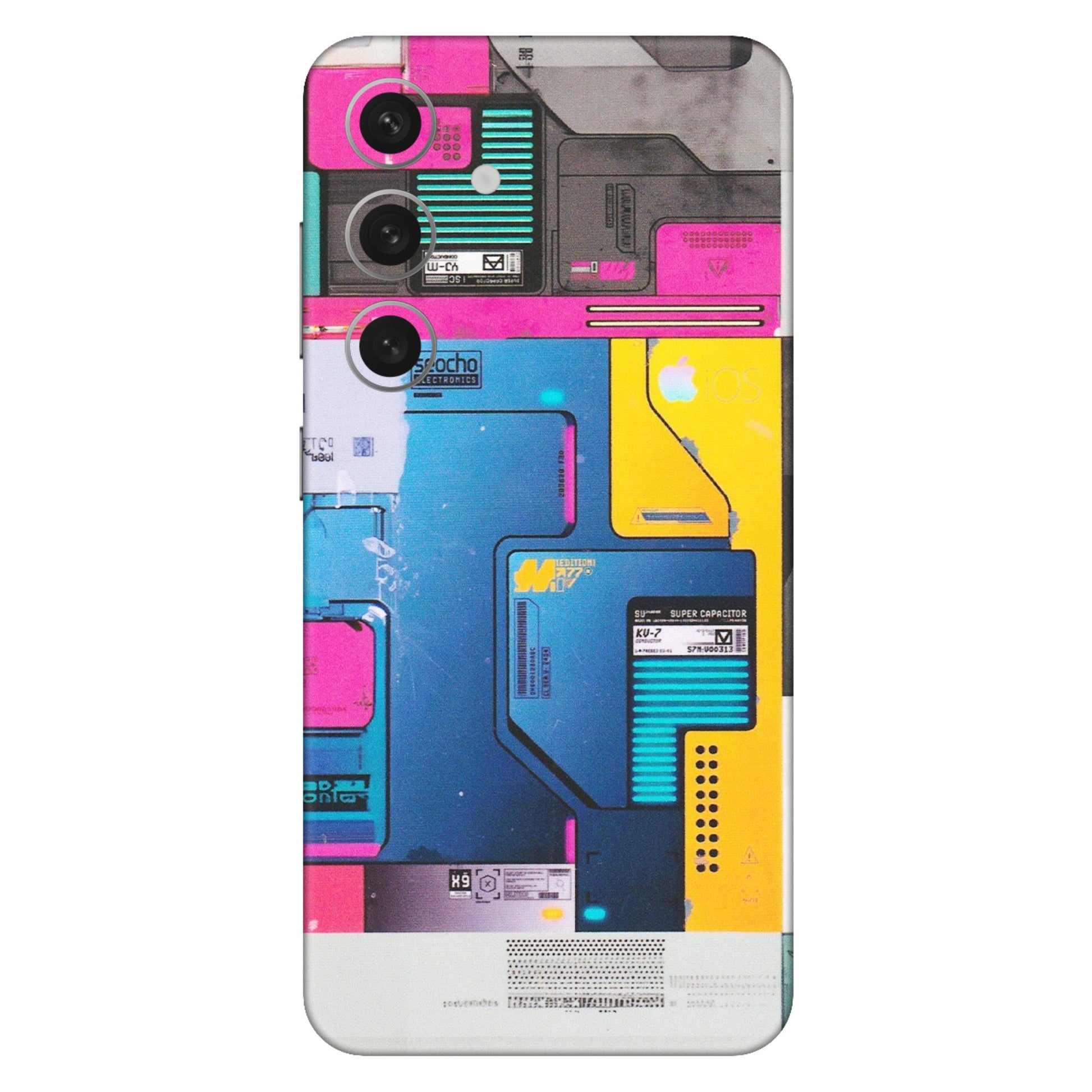 Samsung A/S Series Phone Skins (All Models) - Colourfull Motherboard Internals - Matte Finish (M-55) Samsung Galaxy S24 (5G)
