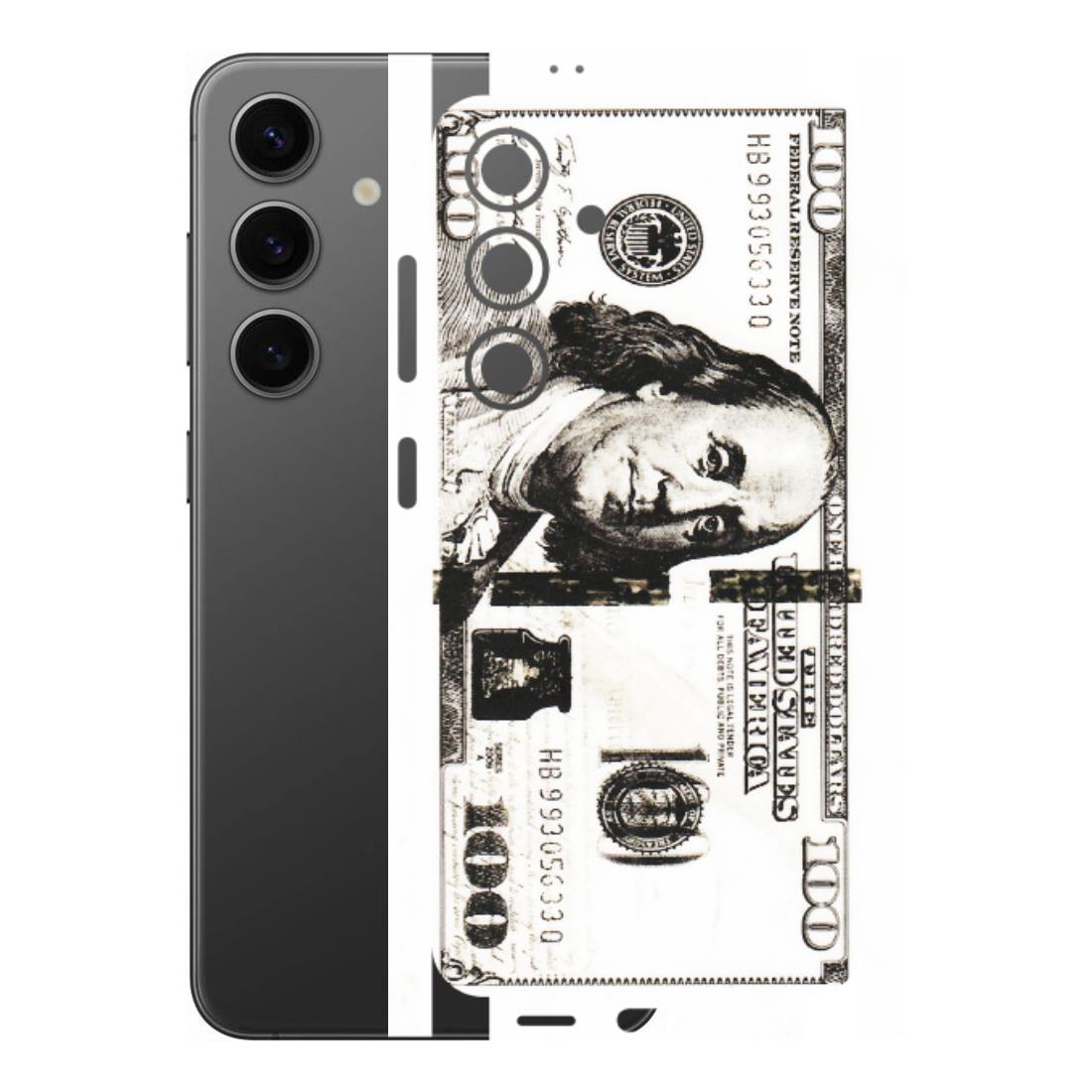 Samsung A/S Series Phone Skins (All Models) - 100 Dollar Currency - Transparent Finish (T-01) Samsung Galaxy S24 (5G)