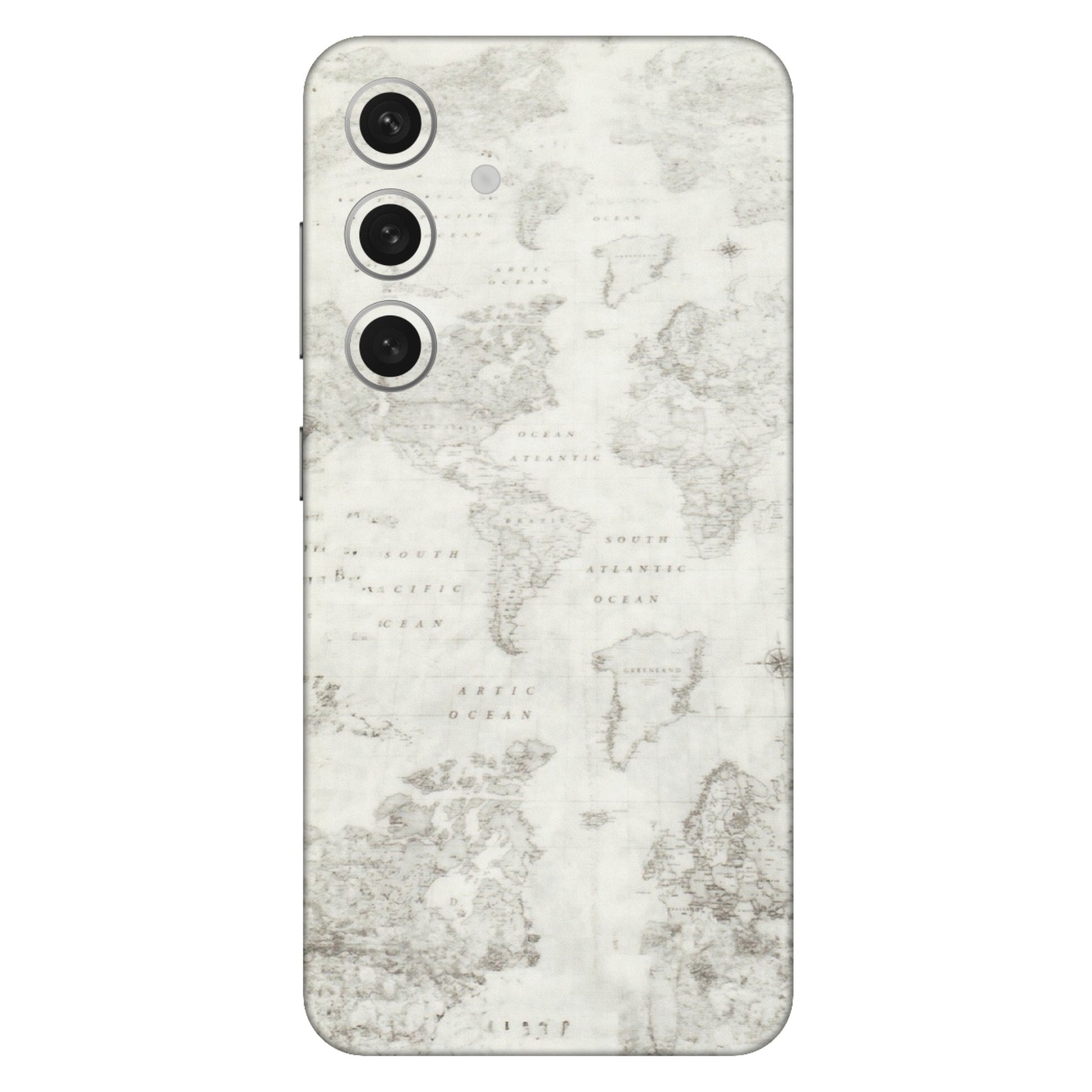 Samsung A/S Series Phone Skins (All Models) - World Travel Map - Transparent Finish (T-04) Samsung Galaxy S24 (5G)