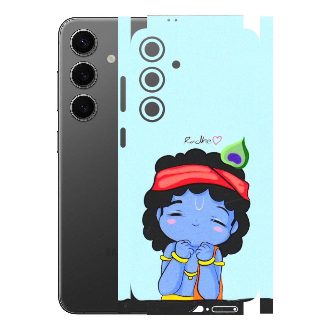 Samsung A/S Series Phone Skins (All Models) - Radhe Radhe Cute Toon - 3D Embossed Finish (L-05) Samsung Galaxy S24 Plus