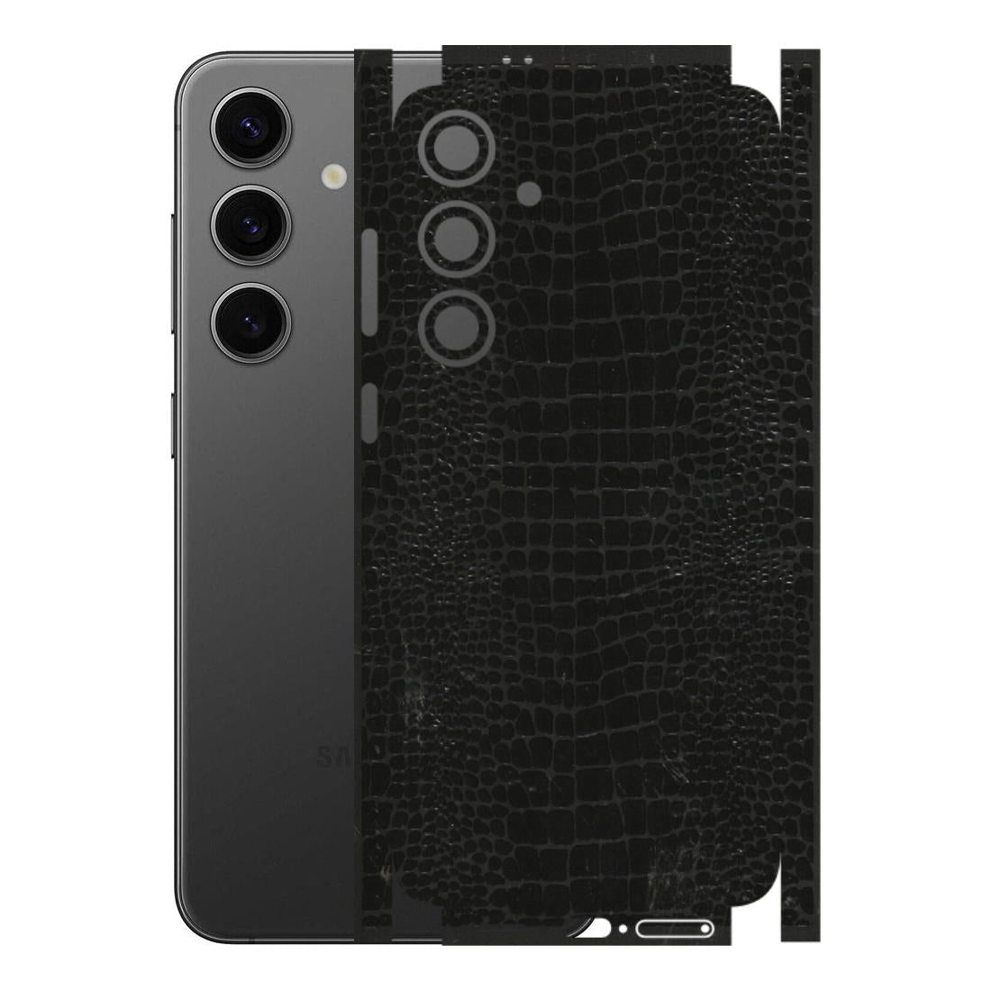 Samsung A/S Series Phone Skins (All Models) - Snake Leather Black - 3D Embossed Finish (L-107) Samsung Galaxy S24 Plus